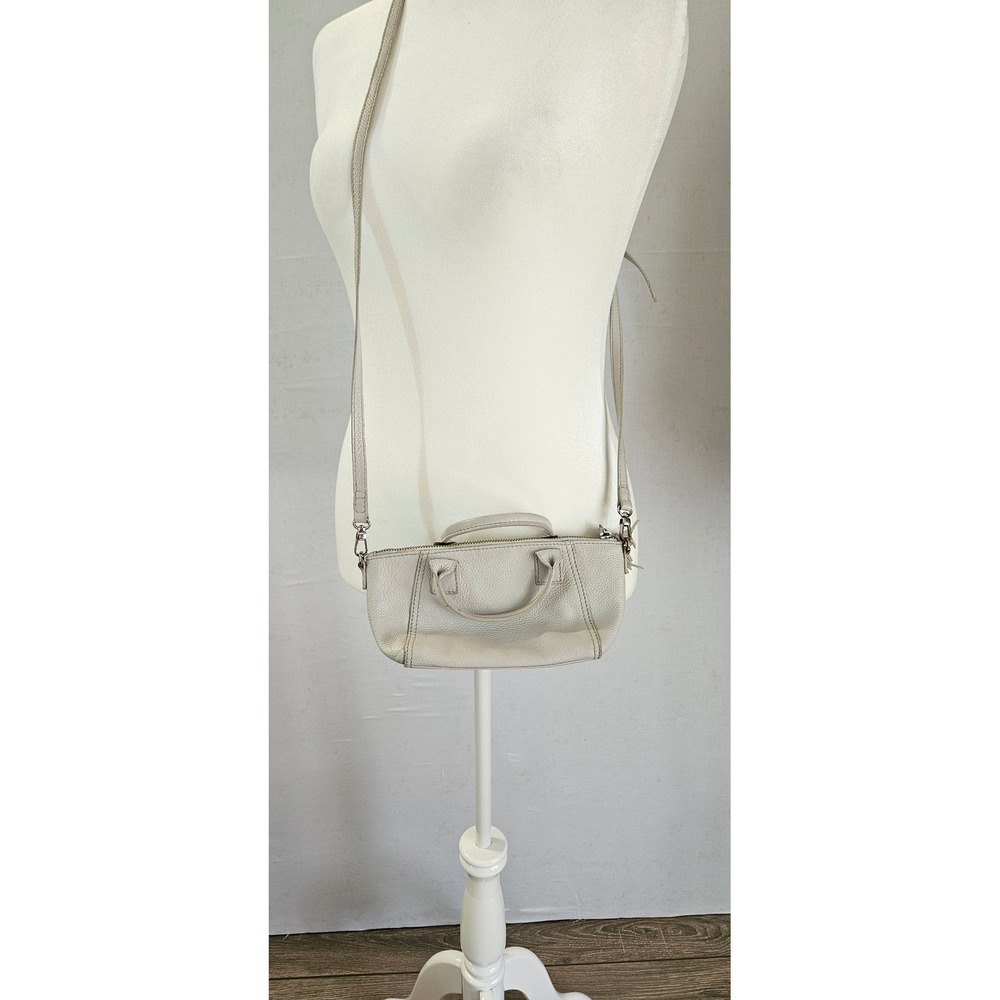 Hadaki by Kalencom Gray Pebbled Leather Mini Crossbody Bag 0001370